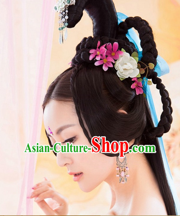 Chinese Traditional Empress Black Long Wigs