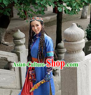 Chinese Traditional Mongolian Long Robe Clothes