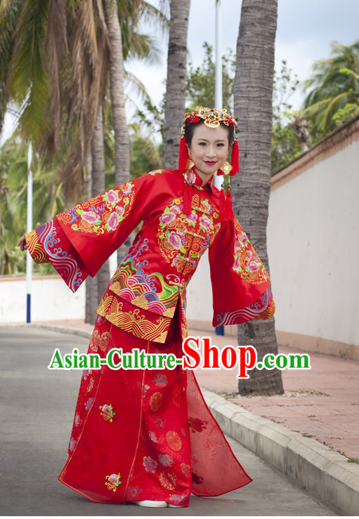 Most Beautiful Chinese Wedding Attire and Hair Accessories Complete Set for Brides