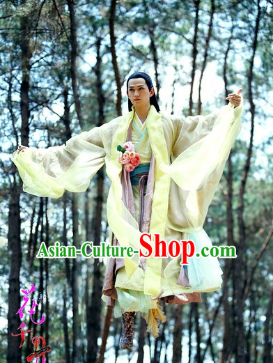 Chinese Hanfu Asian Fashion Japanese Fashion Plus Size Dresses Vntage Dresses Traditional Clothing Asian Costumes Hua Qian Gu Sha Qian Mo Costume for Men