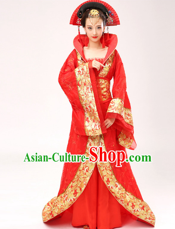 Chinese Hanfu Asian Fashion Japanese Fashion Plus Size Dresses Traditional Clothing Asian Empress Costumes and Hair Accessories