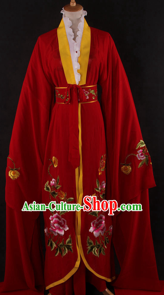 Chinese Traditional Dress Oriental Clothing Theatrical Costumes Opera Costume Long Sleeves Lady Dresses