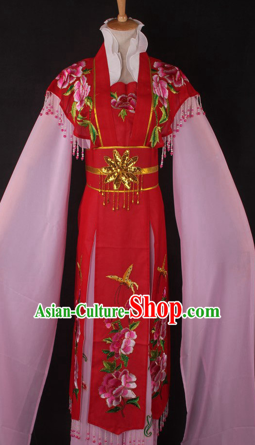 Chinese Traditional Dress Oriental Clothing Theatrical Costumes Opera Costume Long Sleeves Lady Dresses