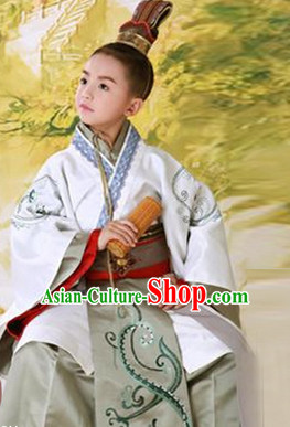 Traditional Chinese Photo Costume Prince Costume and Hat Complete Set for Children