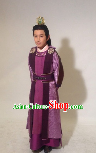 Traditional Chinese Prince Clothing and Crown Complete Set for Men