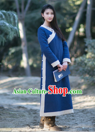 Chinese Traditional Mandarin Long Robe Complete Set for Women