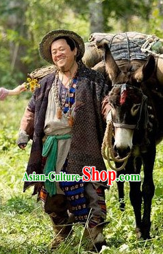 Traditional Chinese Swordsman Costumes and Hat Complete Set for Men