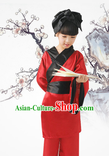 Red Chinese Traditional Hanfu Dress for KIDS