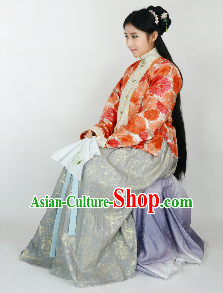 Ancient Chinese Oriental Clothing Complete Set for Ladies