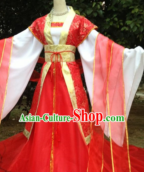 Red Ancient Chinese Bridal Wedding Clothes Complete Set for Women