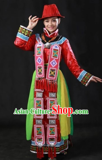 Traditional Chinese Yugu Clothes and Hat Complete Set for Women