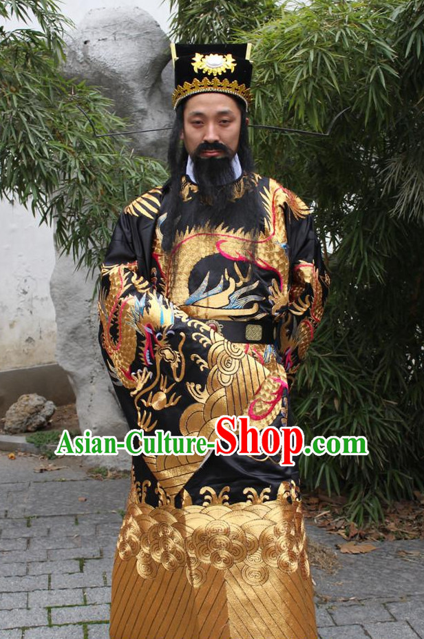 China Palace Bao Gong Judge Costumes and Hat Complete Set for Men