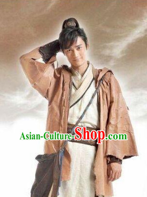Ancient Chinese Swordsmen Clothing and Wigs Complete Set
