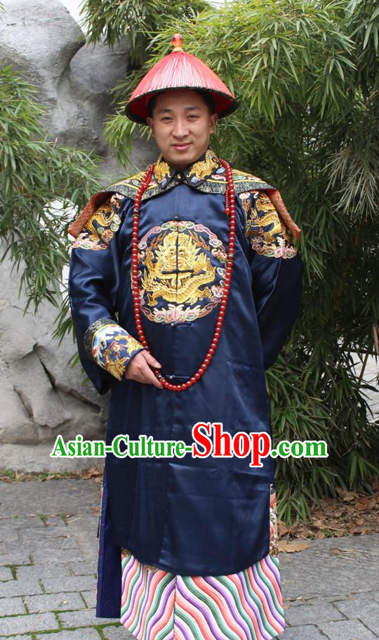 Chinese Ancient Royal Official Costumes and Hat Complete Set for Men