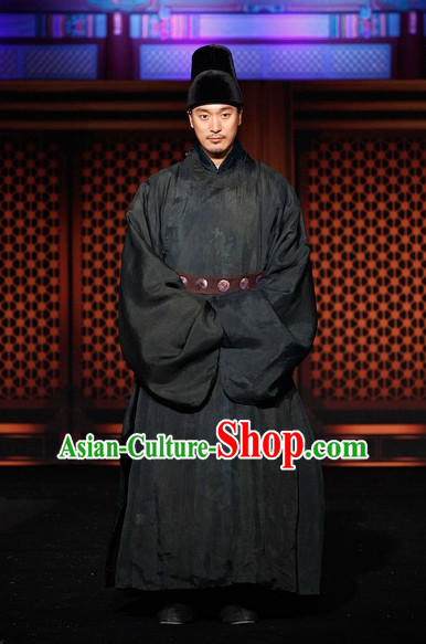 Ancient Korean Prime Minister Costume and Hat Complete Set for Men