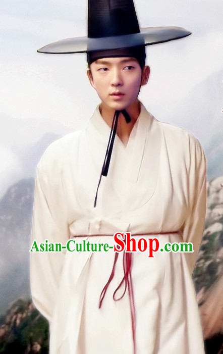 Ancient Korean Han Bok Robes and Hat Complete Set for Men