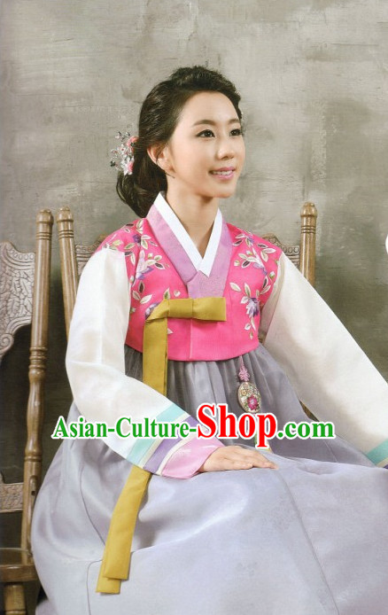 Korean Fashion Hanbok Wedding Attending and Hair Accessories Complete Set for Ladies