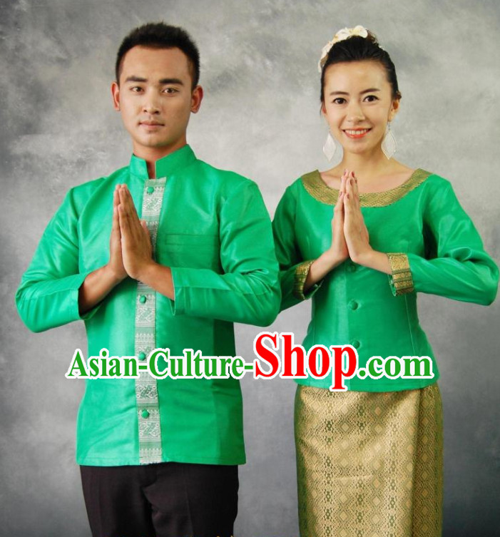 Thailand National Husband and Wife Clothing Dresses for Men and Women