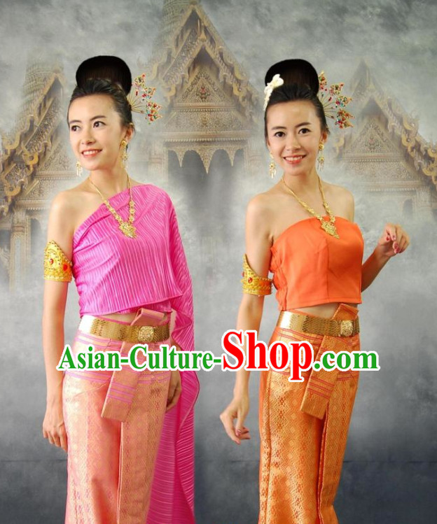 Thailand Traditional National Dresses Complete Set for Women