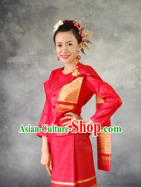 Thailand Traditional National Dresses Complete Set for Women