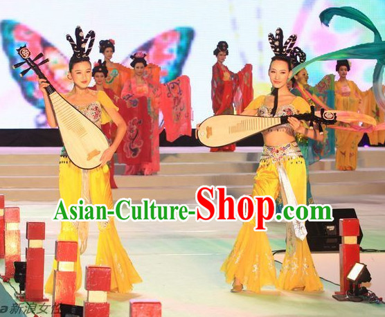 Fei Tian Dance Costumes and Headwear