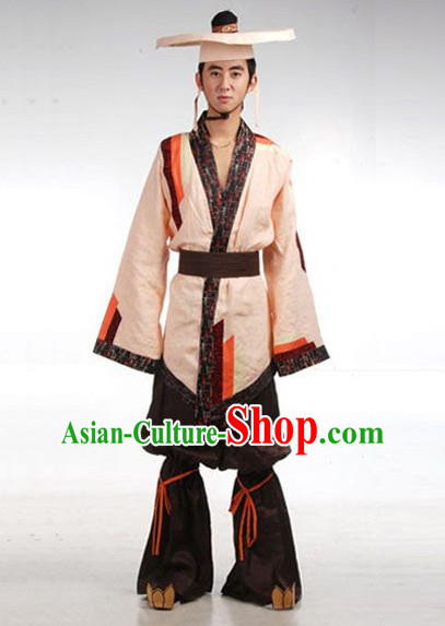 Ancient Monk Costume and Hat for Men