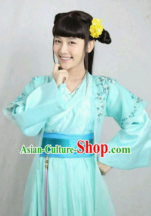 Ming Dynasty Han Fu Outfit and Hair Jewelry Complete Set for Women