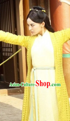 Ancient Asian Swordwoman Costume Complete Set for Women