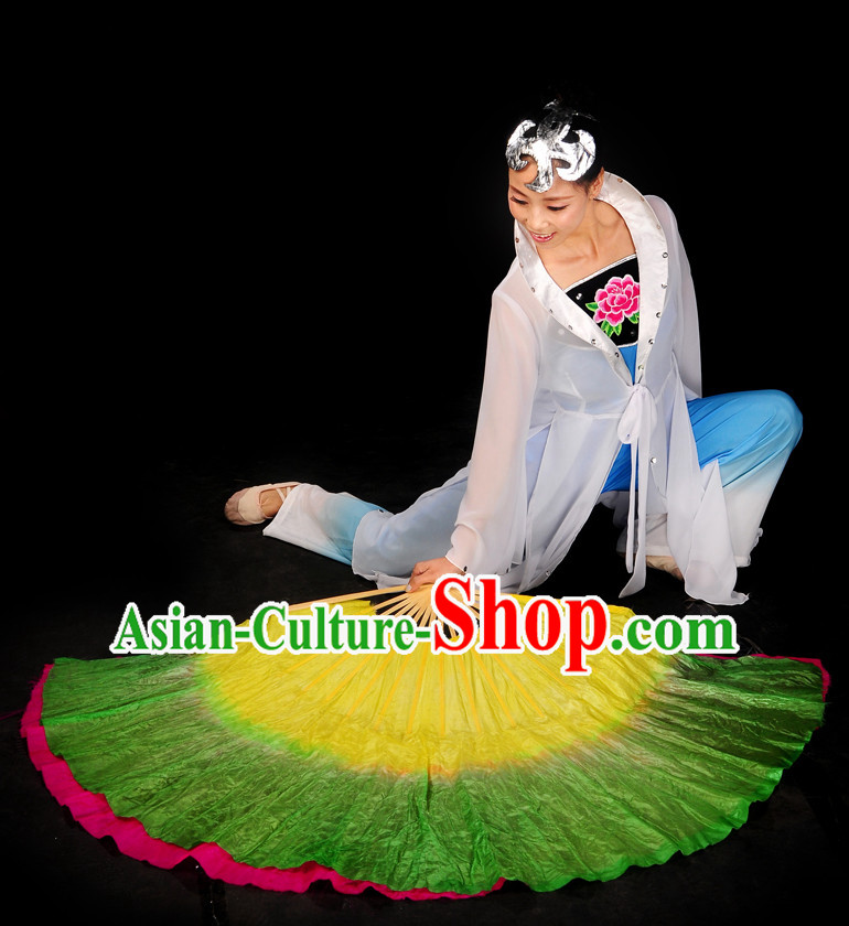 Group Fan Dance Dresses and Headwear Complete Set for Women