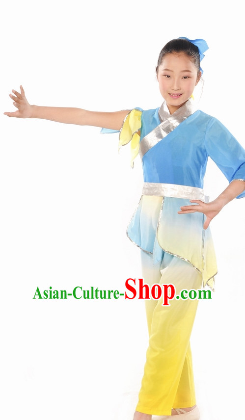 Ancient Student Dance Costumes and Headdress Complete Set for Kids