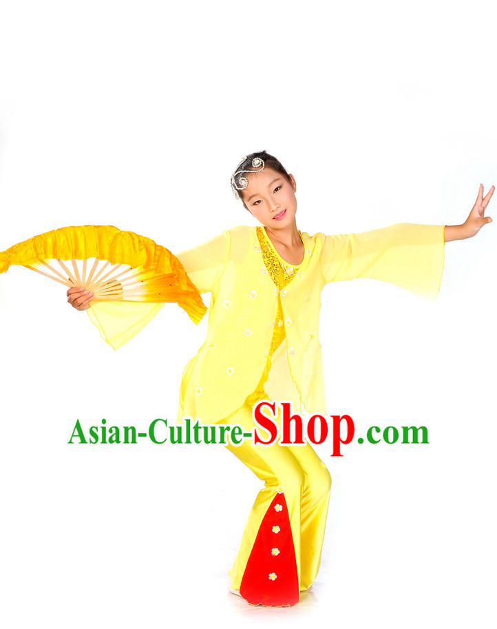 Kids Chinese Fan Dance Costumes