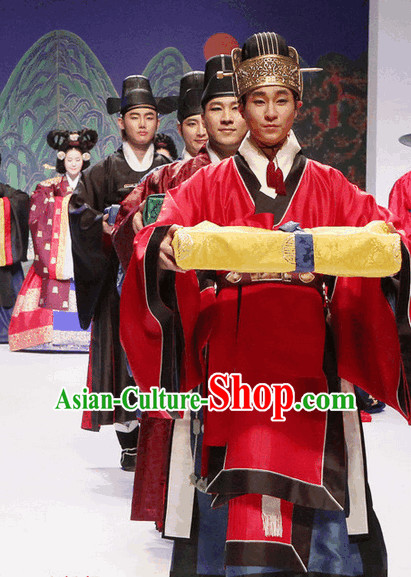 Ancient Korean Official Clothing and Hat Complete Set for Men