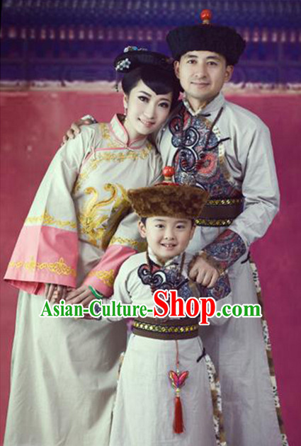 Ancient Mongolian Traditional Clothing 3 Sets