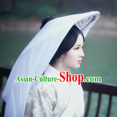 Handmade Chinese Knight Style Bamboo Hat with Veil