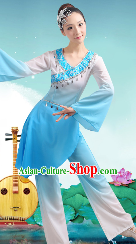 Chinese Classicial Fan Dancing Uniform for Women