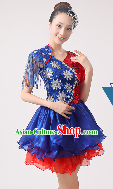 Chinese Classicial Fan Dance Uniform for Women