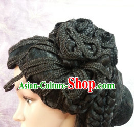 Chinese Black Wigs Tang Dynasty Lady Hair extensions Wigs Fascinators Toupee Long Wigs Hair Pieces Halloween Wigs