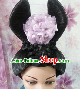 Chinese Ancient Princess Beauty Black Long Women Wigs