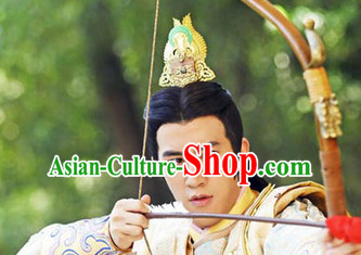 Chinese Hanfu Prince Wigs and Coronet for Men