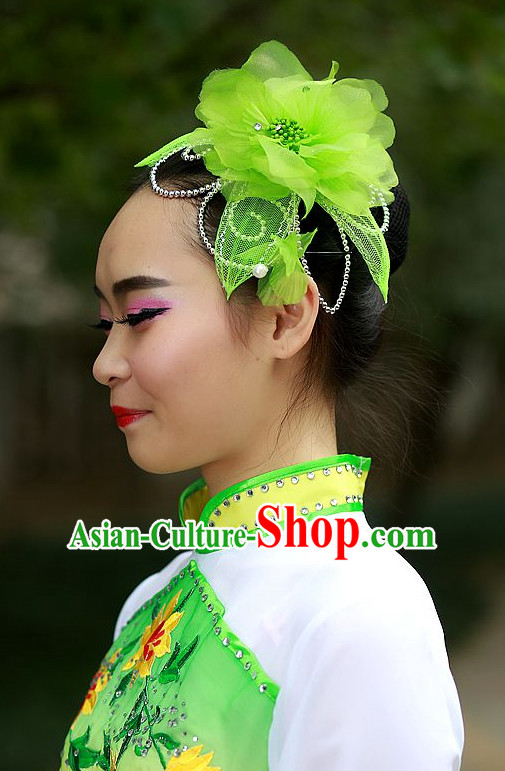 Green Chinese Folk Dance Headdress