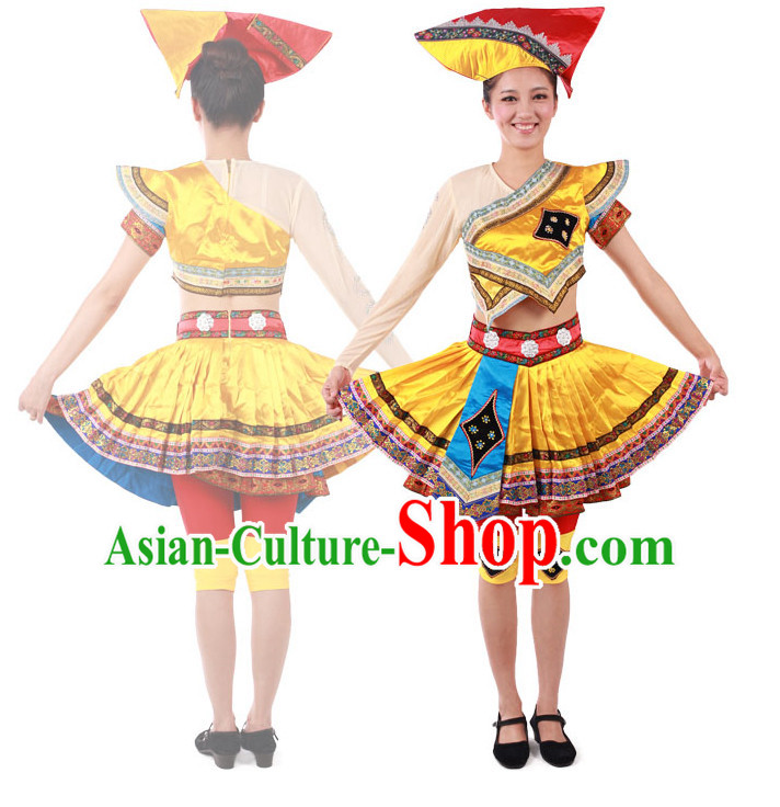 Chinese Teenagers Ethnic Dance Costume for Competition