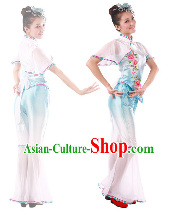 Chinese Teenagers Han Dance Costume and Hair Decorations for Competition