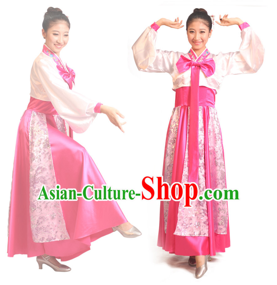 Chinese Teenagers Korean Dance Costume and Hair Decorations for Competition