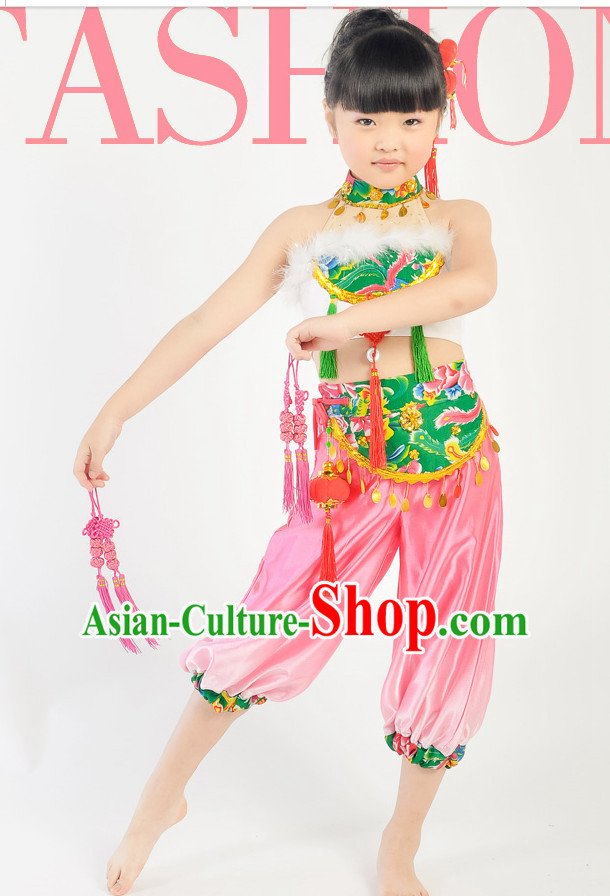 Chinese Kids Folk Dance Costumes for Competition