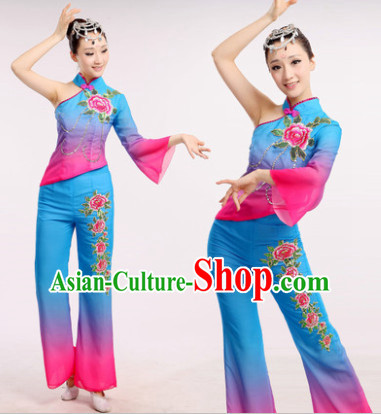 Chinese Fan Dance Costume Dancewear Discount Dane Supply Clubwear Dance Wear China Wholesale Dance Clothes for Women