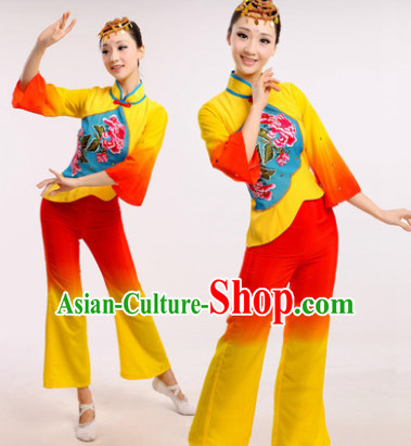 Chinese Fan Dance Costume Dancewear Discount Dane Supply Clubwear Dance Wear China Wholesale Dance Clothes for Women