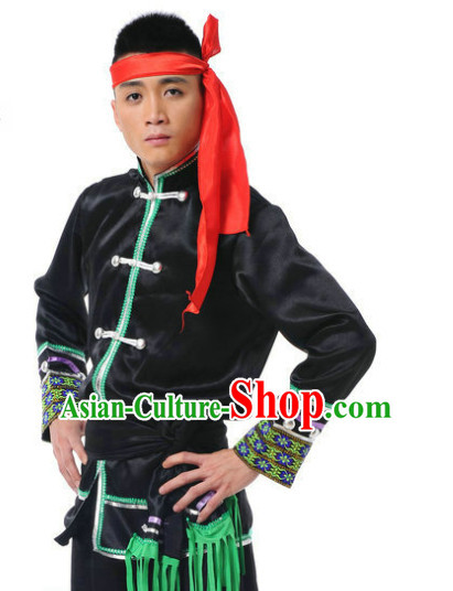 Chinese Folk Ethnic Dance Costume Complete Set for Men