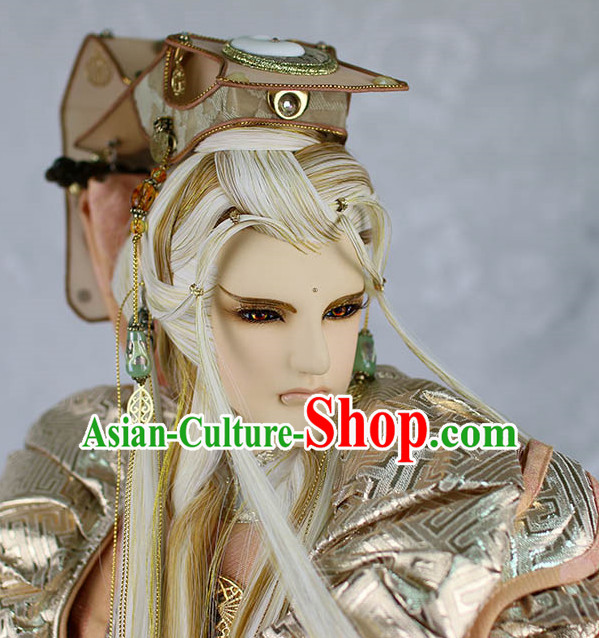 Chinese Ancient Prince Hairstyles Hair Extensions Wigs Hair Lace Front Wigs Pieces Hair Accessories Set