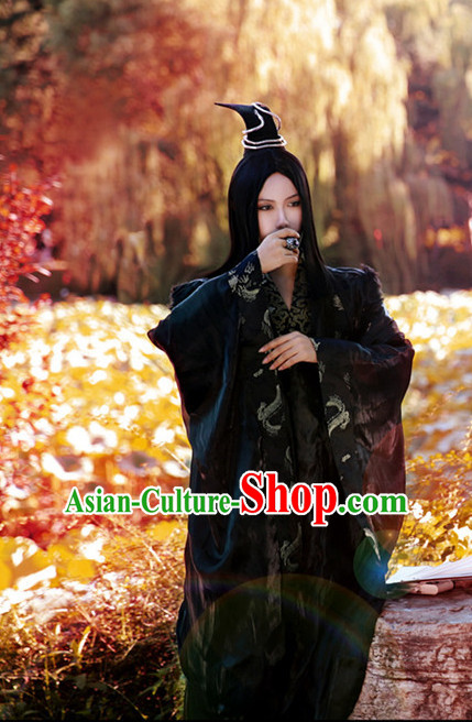 Black Halloween Costumes Chinese Cosplay