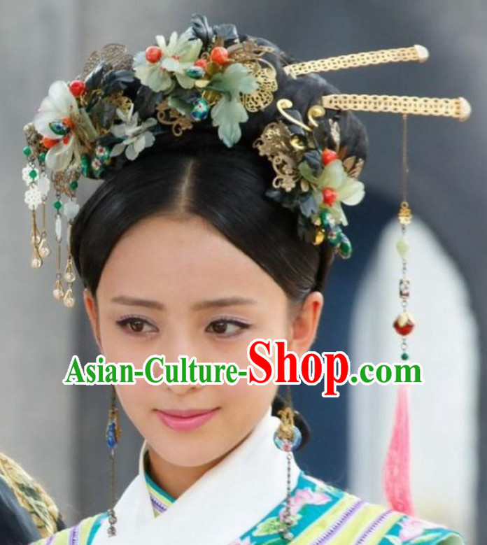 Chinese Qing Dynasty Hairpins Hair Accessories Headpieces